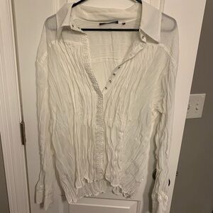 Belissimo | white button up long sleeve shirt